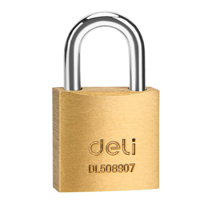 Deli Tools žalvarinė pakabinama spyna EDL508907