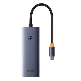 5-in-1 Hub Baseus UltraJoy serijos USB-C iki HDMI4K@30Hz+3xUSB 3.0+1xPD (pilka)