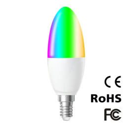 SmartWise E14 Wi-Fi + eWeLink-Remote (Bluetooth) älypolttimo, 5W, säädettävä lämmin/kylmä valkoinen + RGB-värivalo