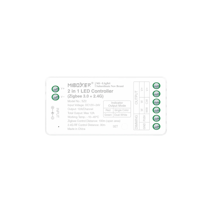 LED valdiklis 2in1 MONO/CCT 12-24VDC 12A Zigbee 3.0 SZ2 (FUT035Z+)