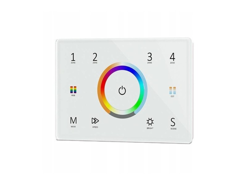 Tālvadības pults RGB+CCT kontrollerim 4 Zones Panel 230V White SD Series