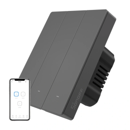 SONOFF M5-3C-80 Умный WiFi настенный выключатель (3 канала, графит)