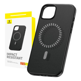 Магнитный чехол для телефона iPhone 15 ProMax Baseus Fauxther Series (черный)