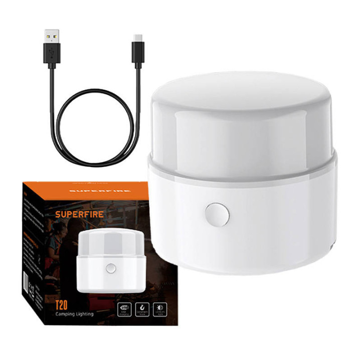 Superfire T20 Camping Lamp, 180lm, USB Rechargeable