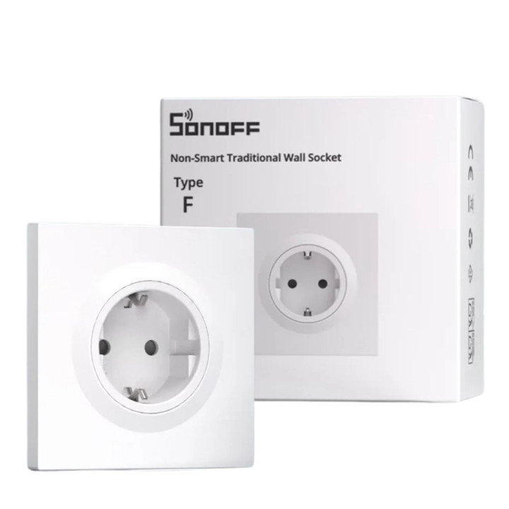 Sonoff WS01STPF-E Traditional Wall Socket for Fusion Orb, F-Type, White