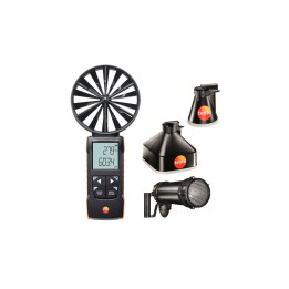 Siipianemometri Testo 417 kit 2 mittasuppiloilla ja virtaussuorastajalla