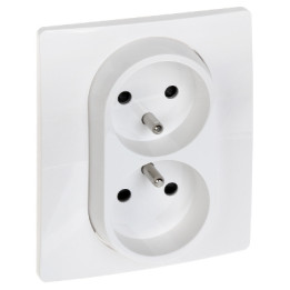 LEGRAND LE-764541 Niloe Двойная настенная розетка 16A 230V тип E – белая