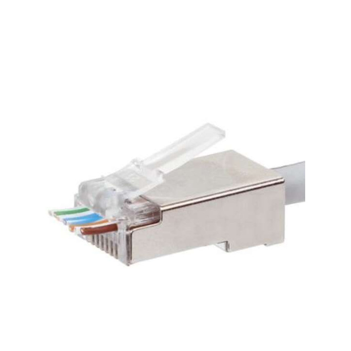 Разъем Getfort RJ45 UTP Cat5e проходной экранированный 8P8C (100 шт.)