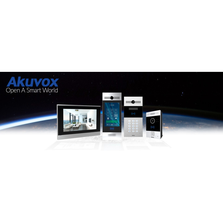 Akuvox R20A juodas lauko vaizdo durų skambučio skydelis, montuojamas ant paviršiaus