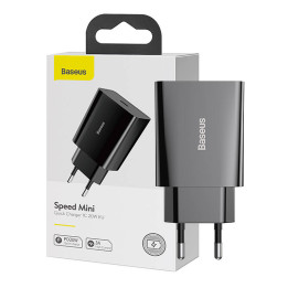 Baseus Speed ​​Mini -pikalaturi, USB-C, PD, 3A, 20 W (musta)