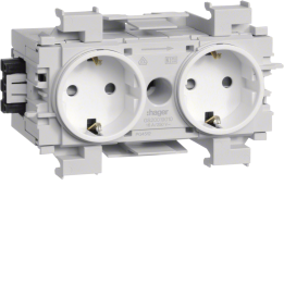 Hager GD20019016 Интеллектуальная розетка DK, 2-местная, фронтальное крепление