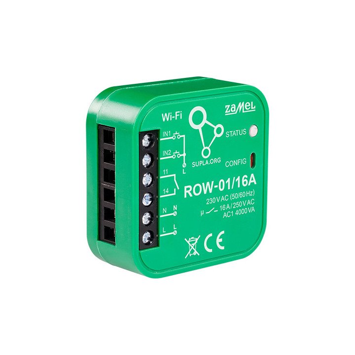 ZAMEL ROW-01/16A Smart Wi-Fi Wall Switch 16A 230V AC