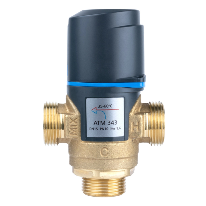 AFRISO ATM 343 – termostaatsegamisventiil, DN15, G 3/4", 35–60°C, Kvs 1,6 m³/h