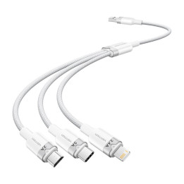 USB 2.0 A kuni 3in1 3A kaabel Vention CTPWG 1.5M (valge)