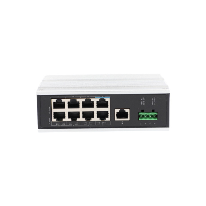 VidiLine ViDi-DF0801FE 8-porttinen PoE-kytkin, 80 W Budget, DIN-kisko, IP40
