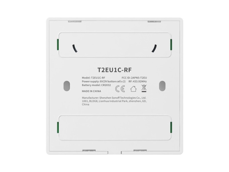 SONOFF T2 EU 3C RF (86 tips) RF 433MHz bezvadu sienas panelis, 3 grupas