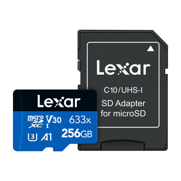 Lexari suure jõudlusega 633x microSDXC 256 GB mälukaart + SD-adapter