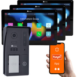 Genway KIT-F-S61-V13-3C Video Intercom Kit - 2-johtoinen, 3x 7" kosketusnäytöt, WiFi ja Tuya Smart