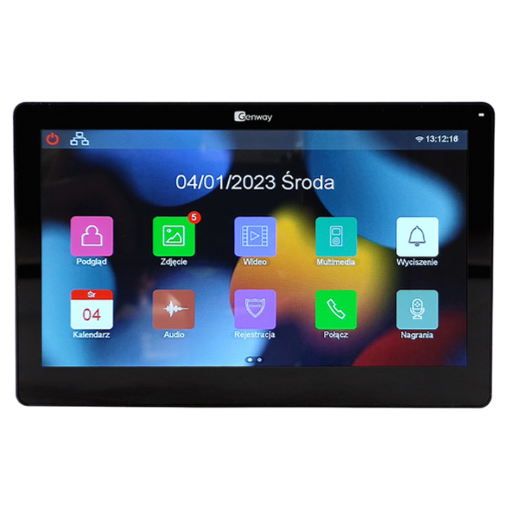 Genway F-V13-2W-C 7 colių jutiklinis ekranas WiFi vaizdo domofono monitorius, juodas