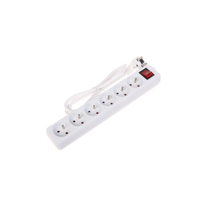 Удлинитель 6 розеток 1.5м кабель PR-1.5M-6G-SW/W Белый Schuko