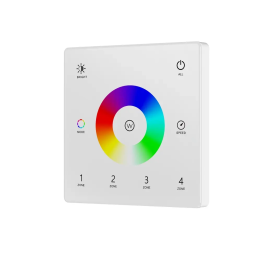 Kaukosäädin RGB/RGBW-paneeli Ohut, valkoinen seinään kiinnitettävä 4 vyöhykkeen LED RF 2,4 GHz SD-sarja