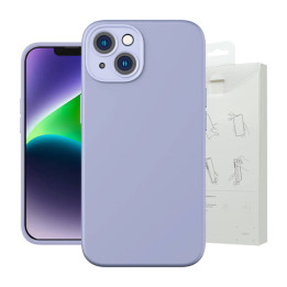 Baseus šķidrā silikagela futrālis iPhone 14 Plus (lavanda)+ rūdīts stikls + tīrīšanas komplekts
