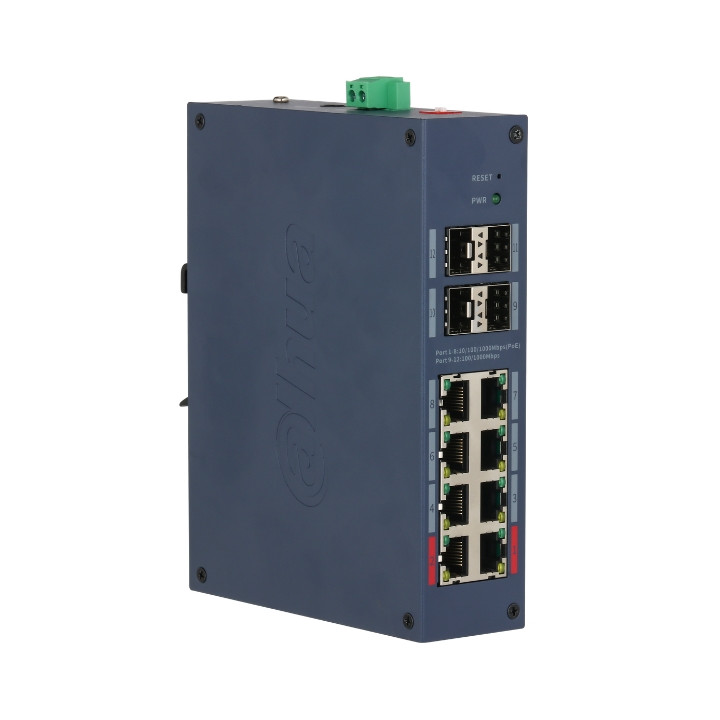 VALDOMAS POE PRAMONINIS KOMUATORIUS CHS4412-8GT-125 8 PRIEVADŲ + 4X SFP DAHUA