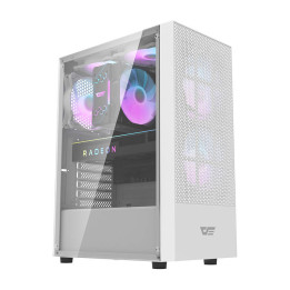 Darkflash A290 kompiuterio dėklas (baltas) + 3 RGB ventiliatoriai