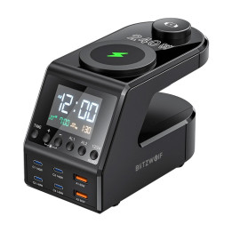 Blitzwolf BW-FW10 herätyskello laturilla 2xUSB-A, 4xUSB-C, 240W
