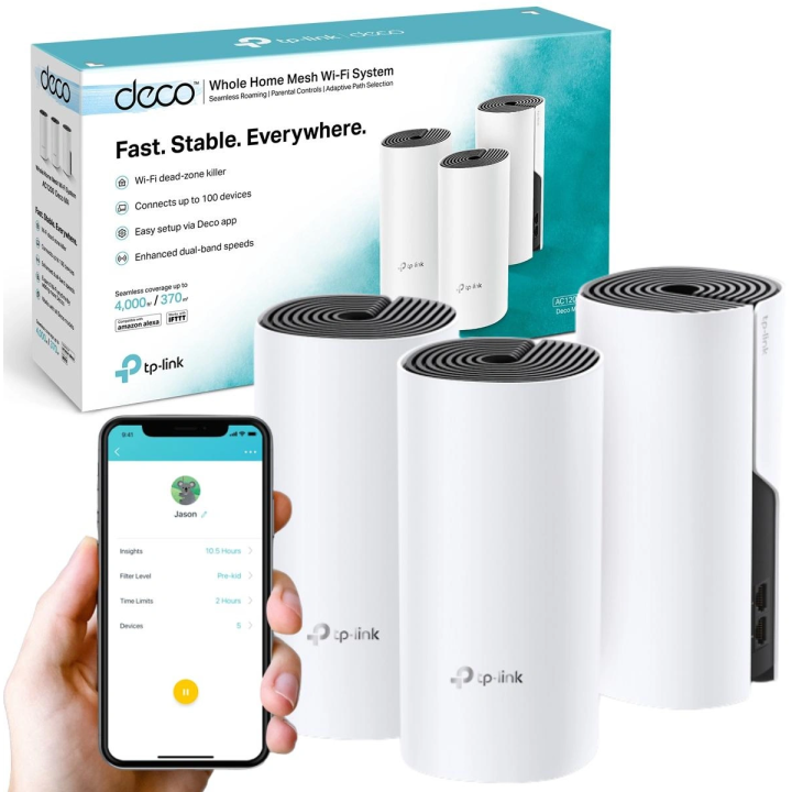 TP-Link Deco M4 koduvõrgu WiFi-süsteem (3-pakk)