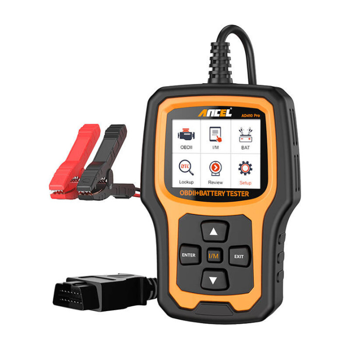 2in1-diagnostiikkaskanneri OBD2 ja akkutesteri Ancel AD410 PRO