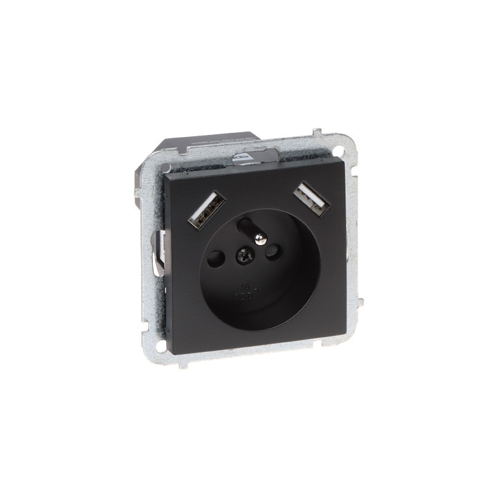 Elektro-Plast SANTRA/4188-19/EPN 16A 230V USB lādēšanas ligzda ar Schuko kontaktligzdu