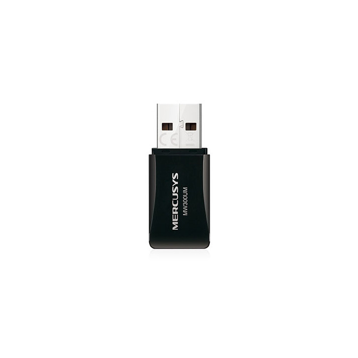 MERCUSYS MW300UM N300 belaidis mini USB adapteris 300Mbps 2.4GHz Wi-Fi raktas