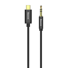 Baseus Yiven Audio kabelis USB-C līdz mini ligzdai 3,5 mm, 1,2 m (melns)