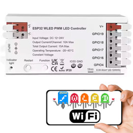 Интеллектуальный светодиодный контроллер 5в1 ШИМ 10А 12-24В ESP32 серии GL WiFi WLED