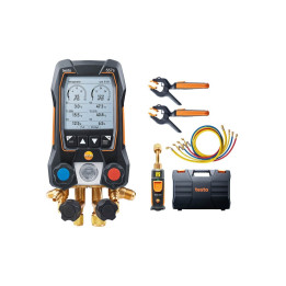 Išmanusis skaitmeninis kolektoriaus rinkinys Testo 557s Smart Vacuum Kit su užpildymo žarnomis ir belaidžiais zondais