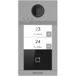 Hikvision DS-KV8213-WME1(C)/Flush 2-pogu metāla villa durvju stacija ar PoE, IP65, 2MP kameru, IR nakts redzamību