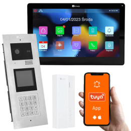 Genway KIT-F-M91-A01-2W-C daudzdzīvokļu video domofona komplekts ar kodu, karti, atslēgas piekariņu, Tuya viedtālruņa integrācij