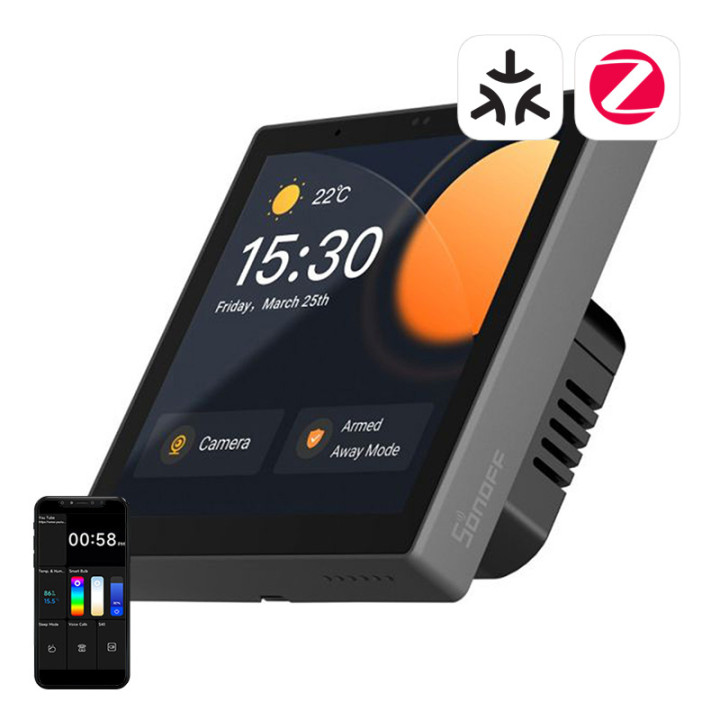 SONOFF NSPanel Pro nutikodu juhtpaneel (koos Zigbee ja eWeLink-Remote Bluetoothi ​​jaoturiga), hämara halli raamiga