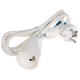 PS-3X1.0-1.5M/W 3 Kontaktligzdas Pagarinātājs ar Zemējumu 1.5m Kabelis 16A 230V