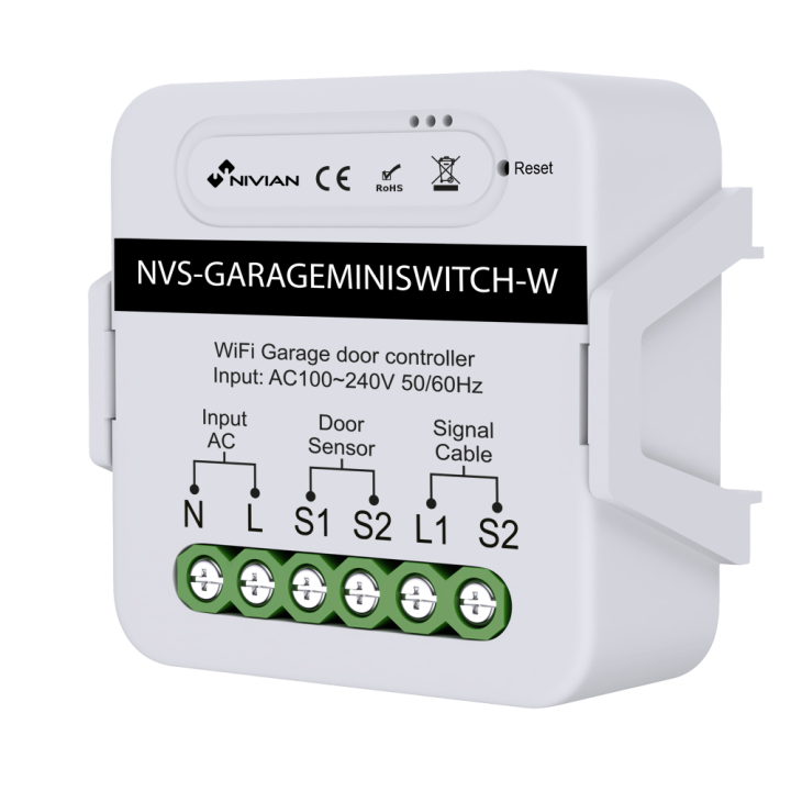 NVS-GARAGEMINISWITCH-W Smart Relay Module by NIVIAN RETAIL
