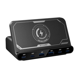 Blitzwolf BW-S27 160 W, 2xUSB-A, 4xUSB-C, 15W juhtmeta laadija (must)