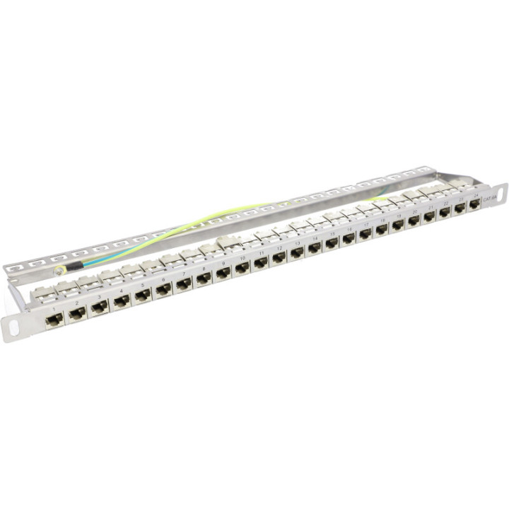 VidiLine R19-PP24-KAT6A Patch Panel 19" Cat. 6A 0,5U 24 portu Keystone metāls