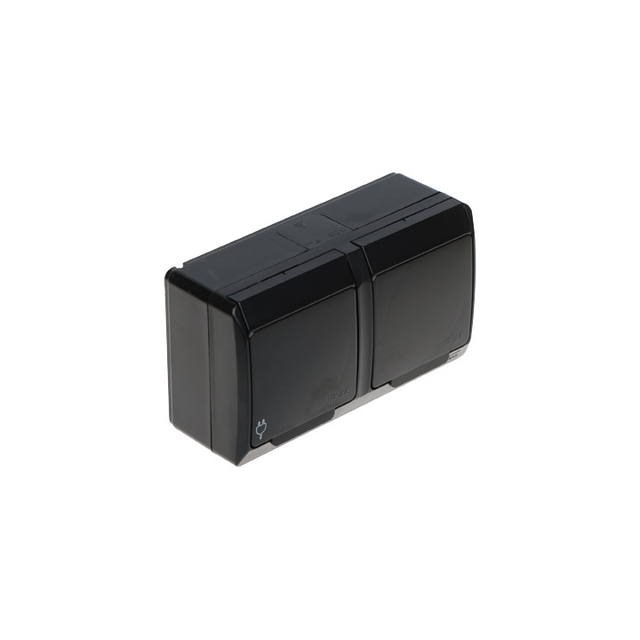 KAKSIPINTA PISTORASIAT HERMES/0322-09/EPN 250 V AC 16 A IP44 Elektro-Plast