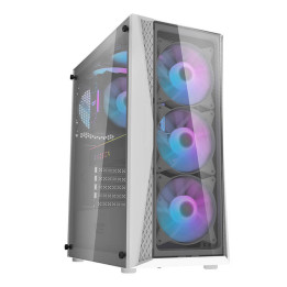 darkFlash DK352 Plus Midi Tower Computer Case (White) + 4 ARGB Fans