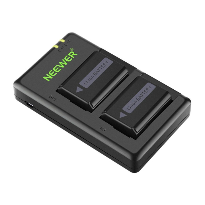 Neewer NP-FW50 Battery and Charger Kit (2x 1100mAh) for Sony