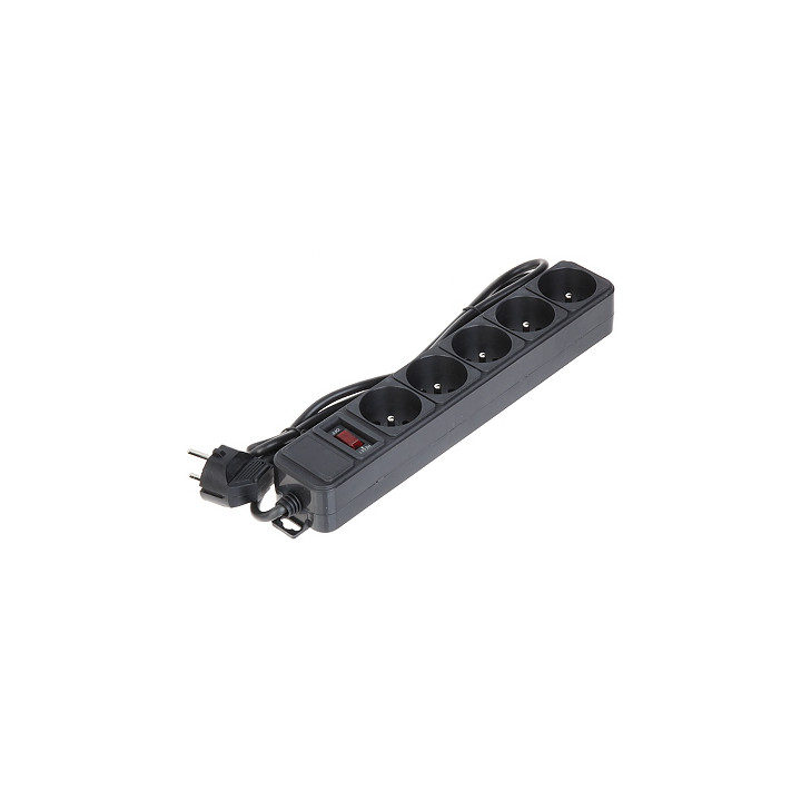 AKYGA AK-SP-05A 5-vietīgs pagarinātājs ar pārsprieguma aizsardzību, 16A 230V, Schuko kontaktligzdas