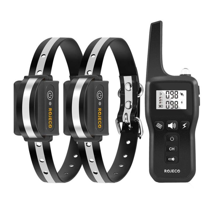 Rojeco PD529 1000 m koerte treeningkaelarihm 2 kaelarihmaga (must)