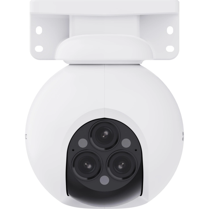EZVIZ CS-H80f 4MP+4MP+4MP Daudzsfēriskā āra IP drošības kamera, 2560x1440, sienas montāža, balta