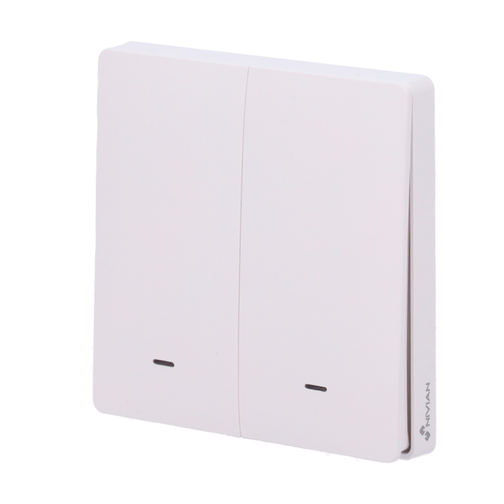 NIVIAN RETAIL NVS-WALLSWITCH-201EASY-WR Smart Wi-Fi Wall Switch, White, Touch Control, Works with Smarteg Smart Life
